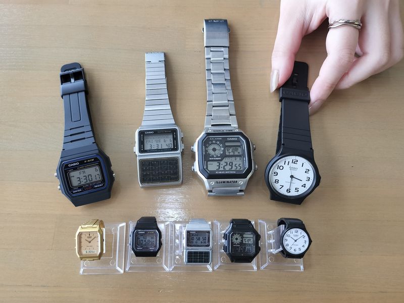 カシオコレクションの実機と、ウオッチリング1st Editionの製品
