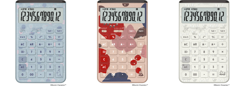 左より：ムーミンモデルの『JT-200T-MM-BU』（グレイッシュブルー）、『JT-200T-MM-PK』（グレイッシュピンク）、『JT-200T-MM-WE』（オフホワイト）の製品カット