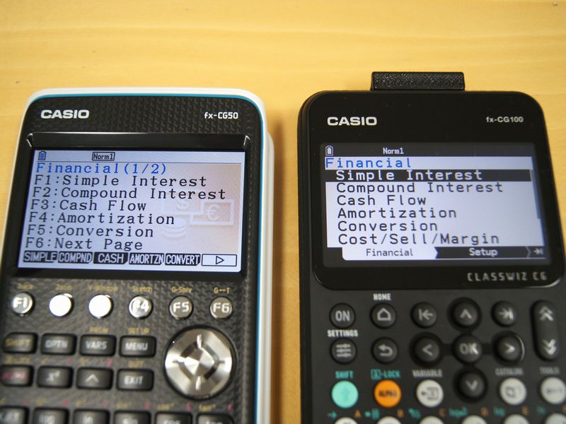 左：fx-CG50／右：fx-CG100