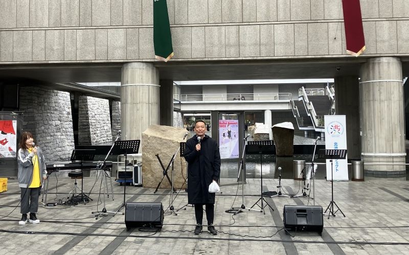 長谷部区長の挨拶の様子