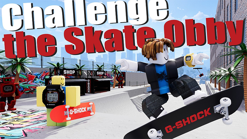 Challenge the Skate Obby：G-SHOCKのビジュアル