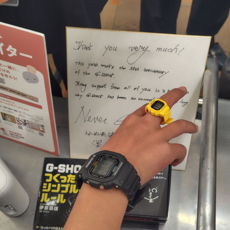 G-SHOCKと指輪サイズG-SHOCKを着用した画像